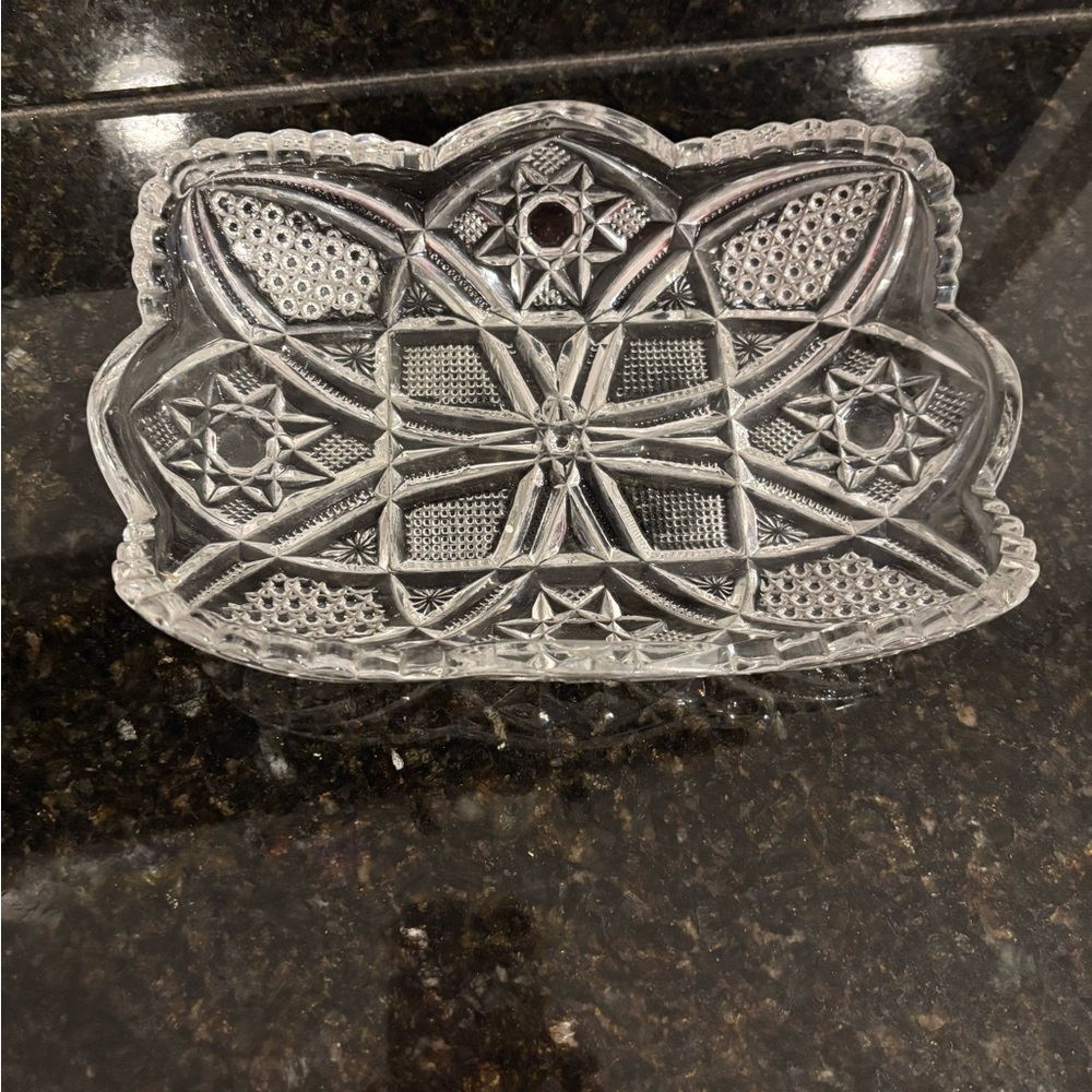 Vintage Cut Glass Candy Dish